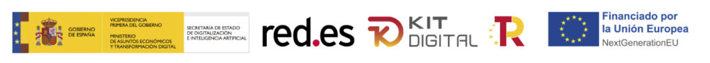 logotipos de Gobierno de España, red.es, Kit digital y Unión Eurpea fondos Next generation
